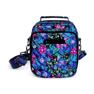 Lug RFID Crossbody with Charm Bar Skeeter Whimsy Black Floral Travel Purse